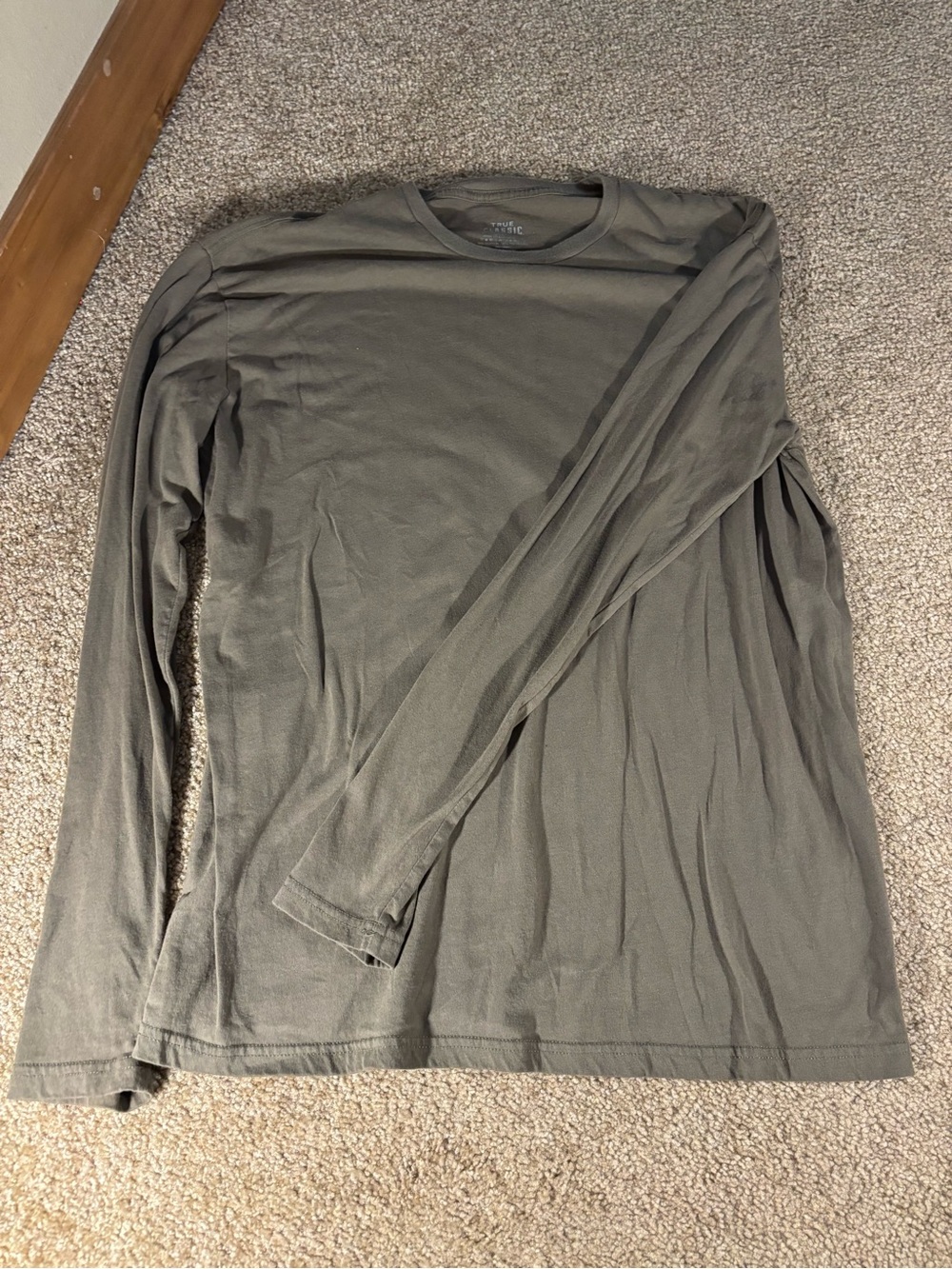 True Classic Men's Long Sleeve Shirt - Olive Green